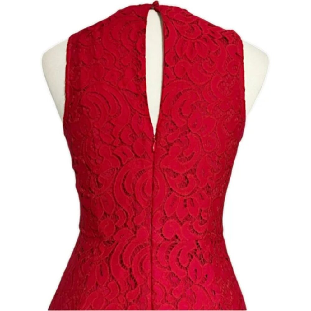 Moulinette Soeurs (Anthropologie) Jaeda Lace Wide-Leg RedJumpsuit, size 4 - Picture 5 of 6